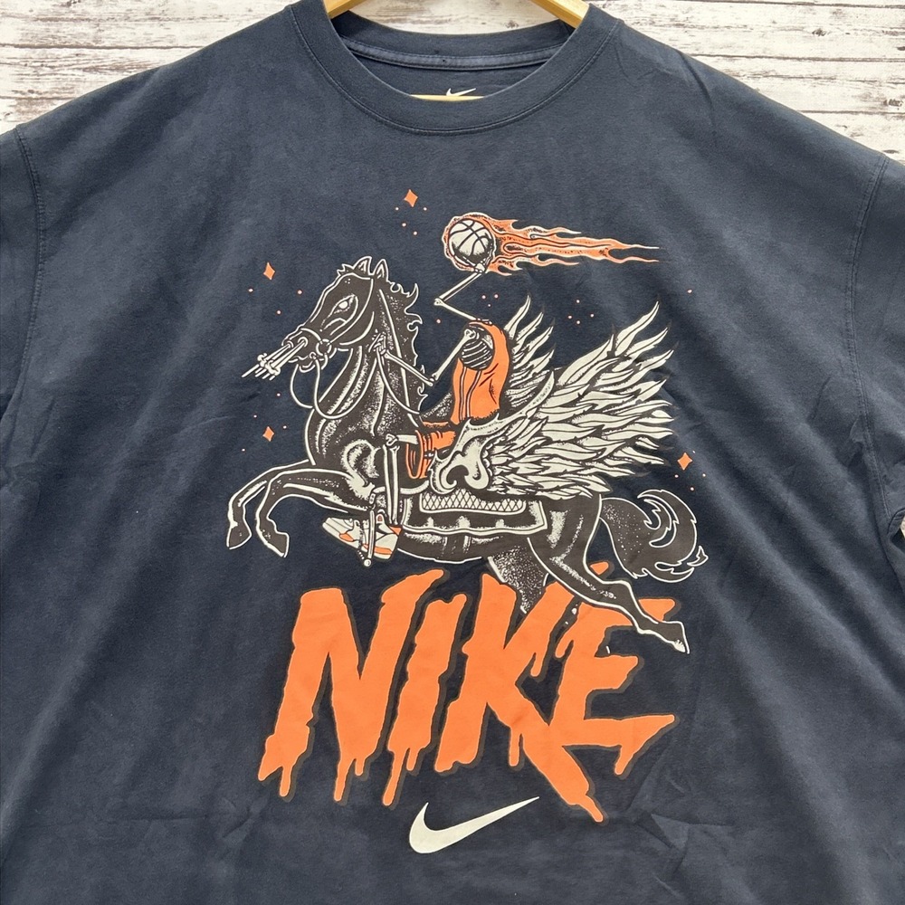 Nike Max90 Headless Horseman Baller T-Shirt Men's 2XL Black Skeleton Loose Fit